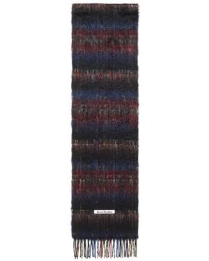 Acne Studios Fringed Mohair Scarf - Blue