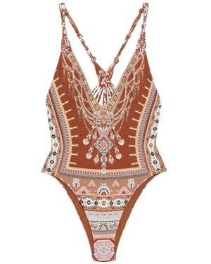 CAMILLA Fabric Of Time Swimsuit - Brown
