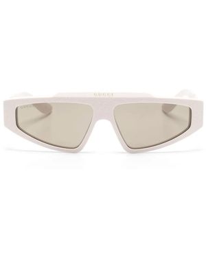Gucci Geometric-Frame Sunglasses - White