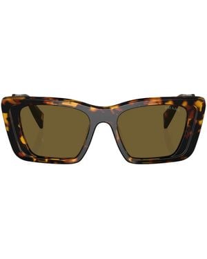 Prada Square-Frame Sunglasses - Brown