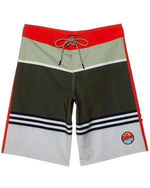 Oakley Striped 1975 Colour-Block Boardshorts - Red