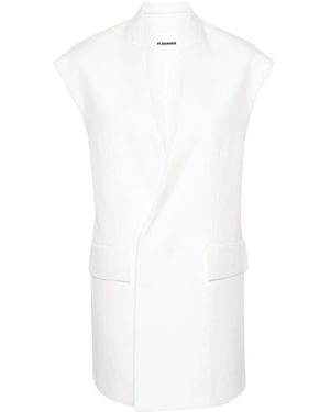 Jil Sander Vネックベスト - ホワイト