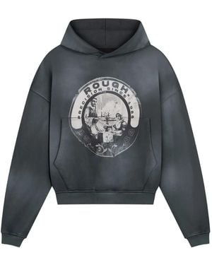 ROUGH Graphic-Print Hoodie - Grey
