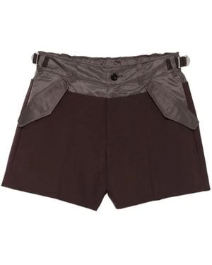 Sacai パネル テーラード ショートパンツ - ブラウン
