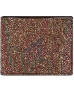 Etro Cartera Plegable Con Motivo De Cachemira - Marrón