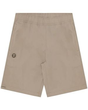 Aape By A Bathing Ape Moonface Logo-Patch Shorts - Natural