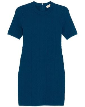 Michael Kors Mk2000 Logo-Embossed Mini Dress - Blue