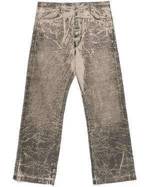 Rick Owens Distressed Cotton Jeans - Grey