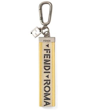 Fendi 1925 Ff-Logo Charm Keyring - Metallic