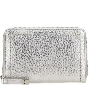 Gianni Chiarini Maxi-Grain Zip Wallet - Grey