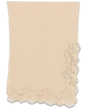 Ermanno Scervino Lace-Trim Sequin-Embellished Scarf - Natural