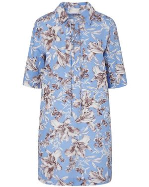 Liu Jo Floral-Print Lace-Up Dress - Blue