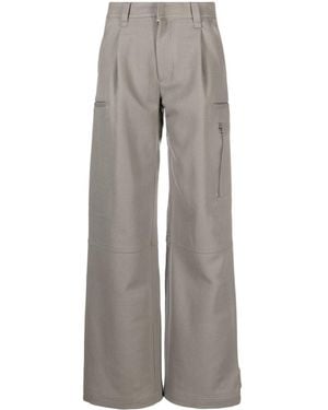 Ami Paris Wide-leg Virgin-wool Trousers - Grey