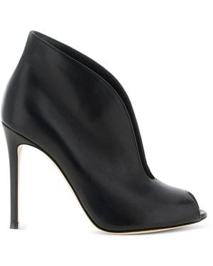 Gianvito Rossi Vamp Peep-Toe Heeled Court Shoes - Black