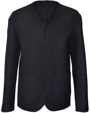 Meta Campania Collective Collarless V-Neck Jacket - Blue