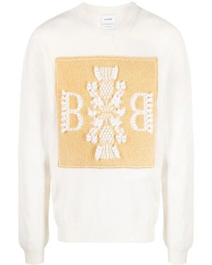 Barrie Embroidered Cashmere Jumper - White