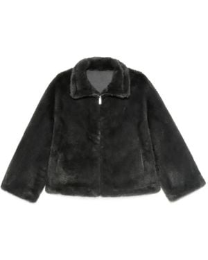 Arma Zip-Front Faux-Fur Jacket - Black