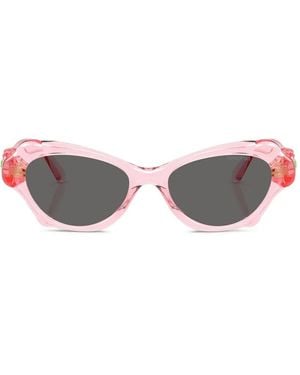 Swarovski Cat-Eye Crystal-Embellishment Sunglasses - White