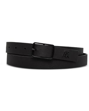 ARMANI EXCHANGE Cinturón Con Hebilla Y Placa Del Logo - Blanco