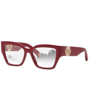 Philipp Plein Logo-Plaque Cat-Eye Frame Glasses - Red