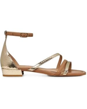 Geox New Eraklia Snakeskin-Effect Buckled Sandals - Metallic