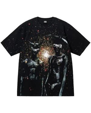 Stussy Star Graphic-Print T-Shirt - Black