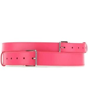 McQueen Buckle-Fastened Leather Belt - Pink