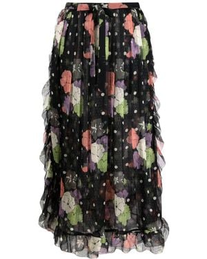 Etro Chic Silk Skirt With Ruffled Bow Closure - Black