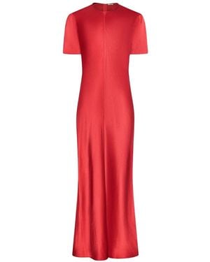 FFORME Akriti Satin Slim-Fit Maxi Dress - Red