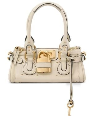 Chloé Small Paddington Padlock Leather Tote Bag - Metallic