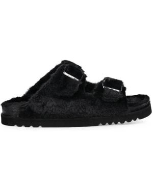 Scholl Belle Sandalen Aus Faux Fur - Schwarz