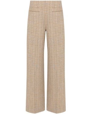 Sandro Straight-Leg Tweed Pants - Natural