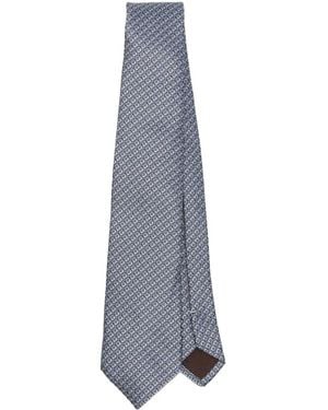 Canali Patterned-jacquard Tie - グレー