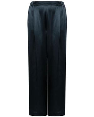 Carine Gilson Wide-Leg Silk Pajama Pants - Blue