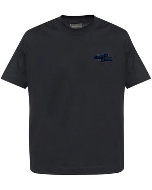 Emporio Armani T-Shirt Con Ricamo - Blu