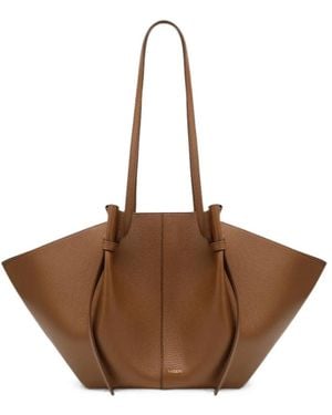 Yuzefi Large Mochi Grained Leather Tote Bag - Brown