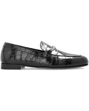Versace Loafers Met Krokodillen-Reliëf En Kettingdetail - Zwart