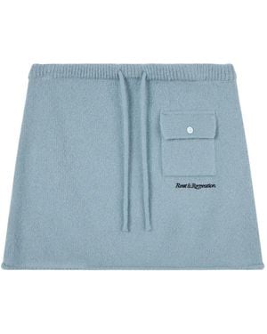 Rest&Recreation Drawstring Knitted Skirt - Blue