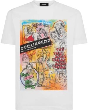 DSquared² Graphic-Print Cotton T-Shirt - Grey