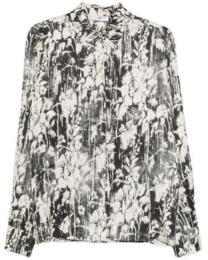 PT Torino Abstract-Print Long-Sleeve Shirt - White