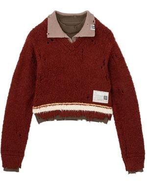 Maison Mihara Yasuhiro Distressed Jumper - Red