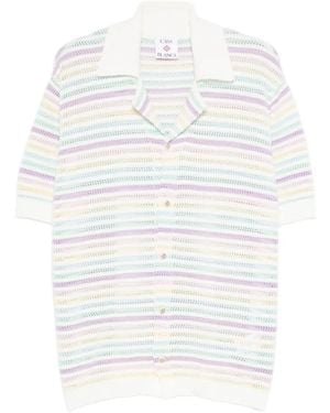 CASABLANCA Striped Short-Sleeve Shirt - White