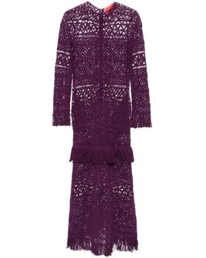 La DoubleJ Lacey Swing Macramé Dress - Purple