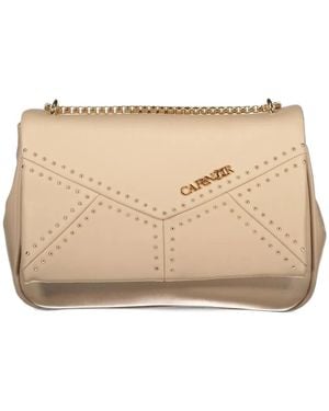 CafeNoir Stud-Embellished Chain-Link Shoulder Bag - Natural