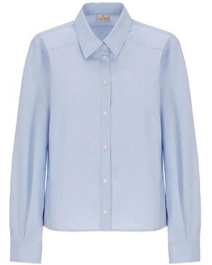 Emme Rhinestone-Embellished Long-Sleeve Shirt - Blue