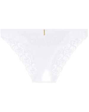 Aubade Satin Memories Lace-Embroidered Briefs - White