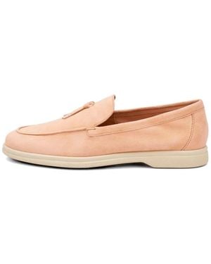 Frau Mocassins En Daim À Glands - Pink