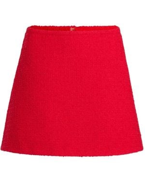 Patou Tweed A-Line Mini Skirt - Red