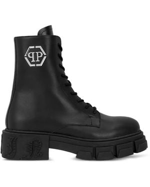 Philipp Plein Lace-Up Boots Gothic Plein - Black