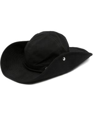 Etudes Studio Logo-Plaque Wide-Brim Hat - Black
